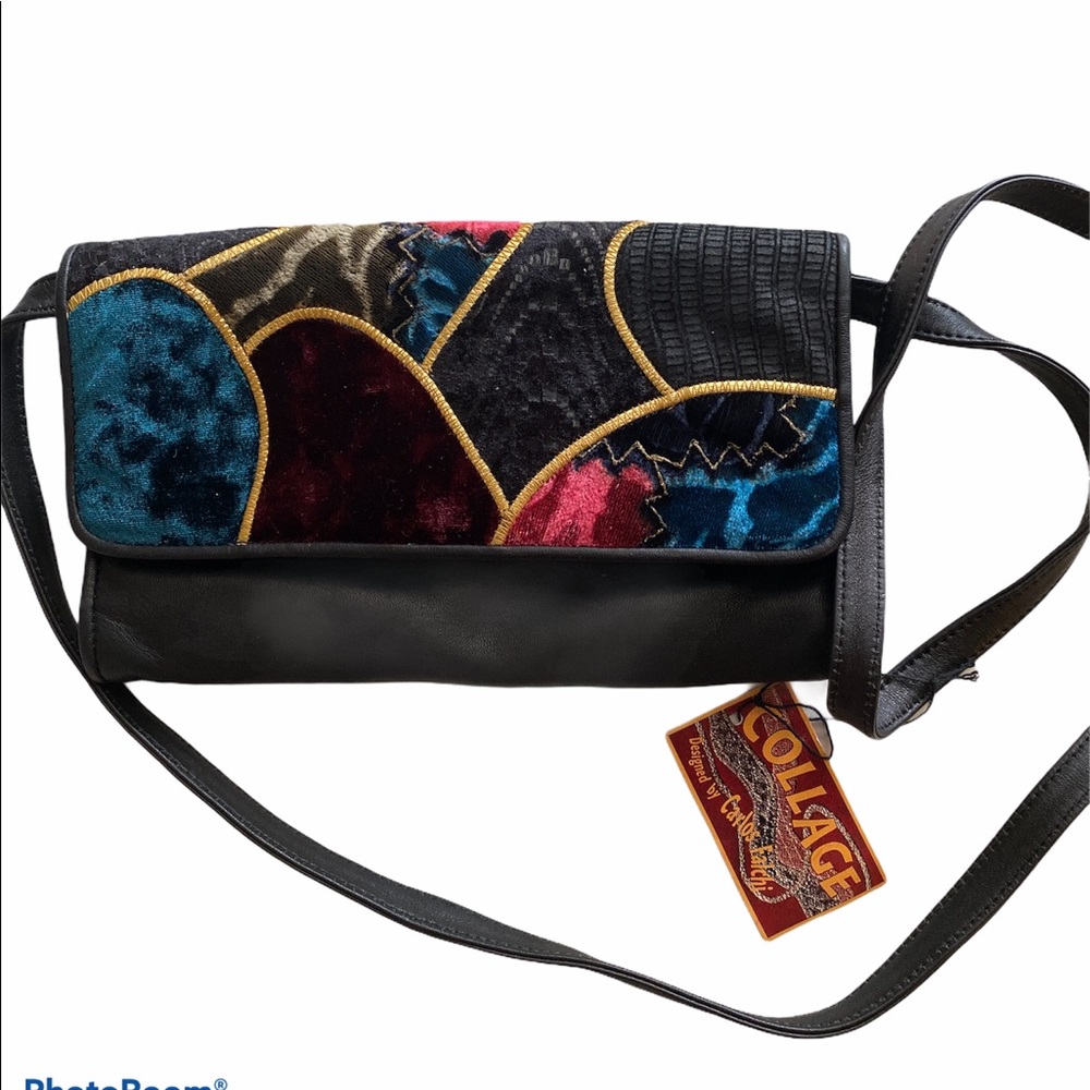 Carlos Falchi collage handbag
